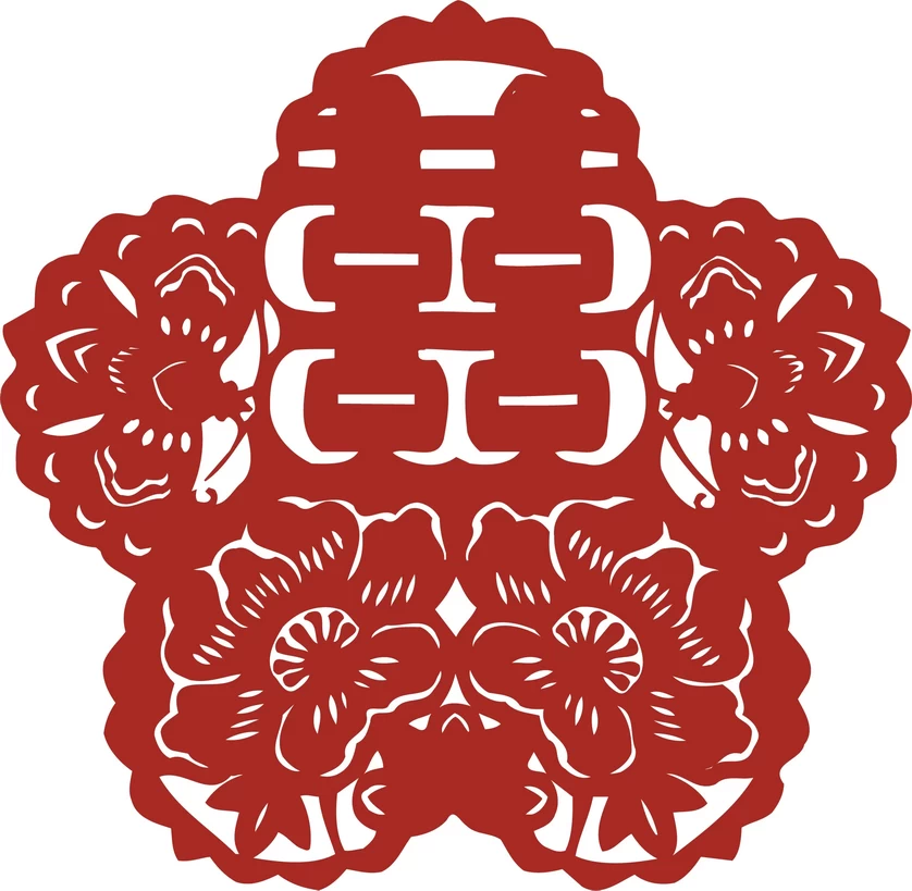 中国风中式传统喜庆民俗人物动物窗花剪纸插画边框AI矢量PNG素材【2908】